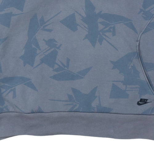 Nike Mens Blue Graphic Print Pullover Hoodie XL