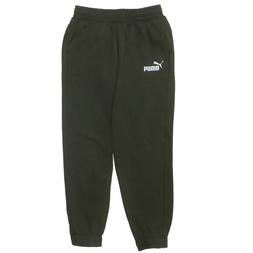 Puma Boys Green Jogger Trousers 13-14 Years Fleece Sweatpants