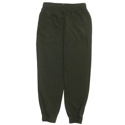 Puma Boys Green Jogger Trousers 13-14 Years Fleece Sweatpants