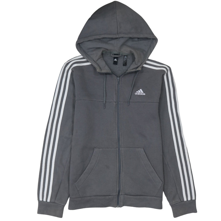 Adidas Men's Grey Full Zip Hoodie Size S Sports Fleece Jacket