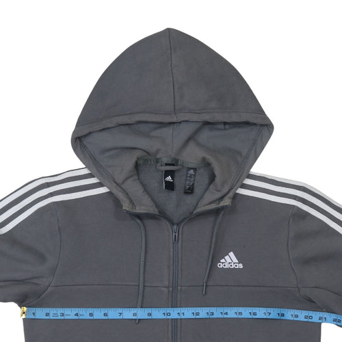 Adidas Men's Grey Full Zip Hoodie Size S Sports Fleece Jacket