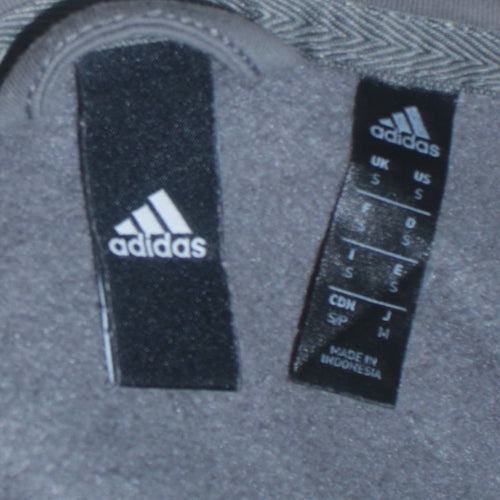 Adidas Men's Grey Full Zip Hoodie Size S Sports Fleece Jacket