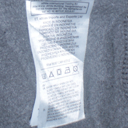 Adidas Men's Grey Full Zip Hoodie Size S Sports Fleece Jacket