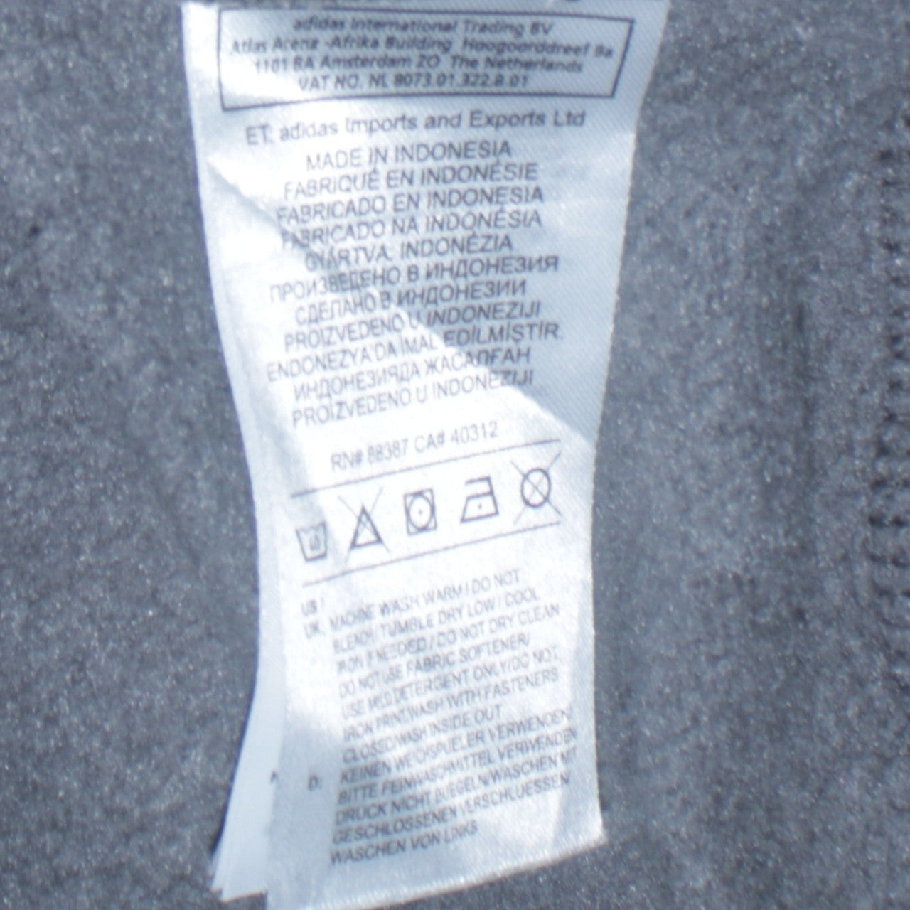 Adidas Men's Grey Full Zip Hoodie Size S Sports Fleece Jacket