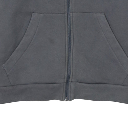 Adidas Men's Grey Full Zip Hoodie Size S Sports Fleece Jacket