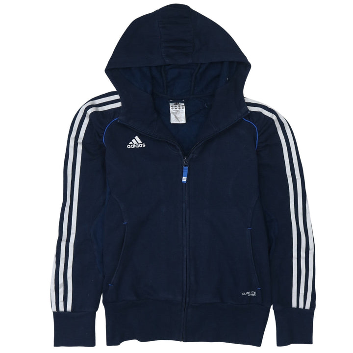 Adidas Women Navy Blue Full Zip Hoodie Size 12 Classic Sportswear