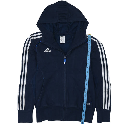Adidas Women Navy Blue Full Zip Hoodie Size 12 Classic Sportswear