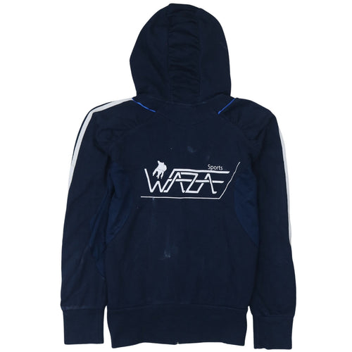 Adidas Women Navy Blue Full Zip Hoodie Size 12 Classic Sportswear