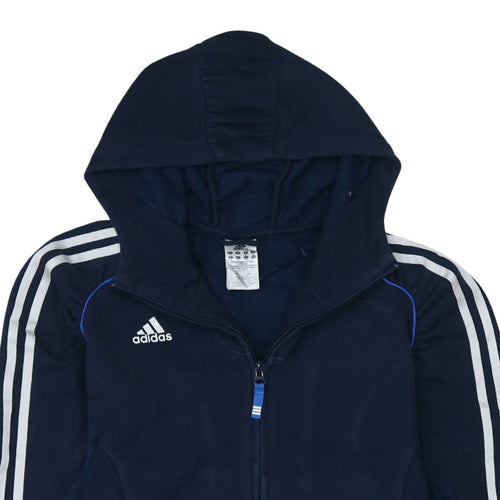Adidas Women Navy Blue Full Zip Hoodie Size 12 Classic Sportswear