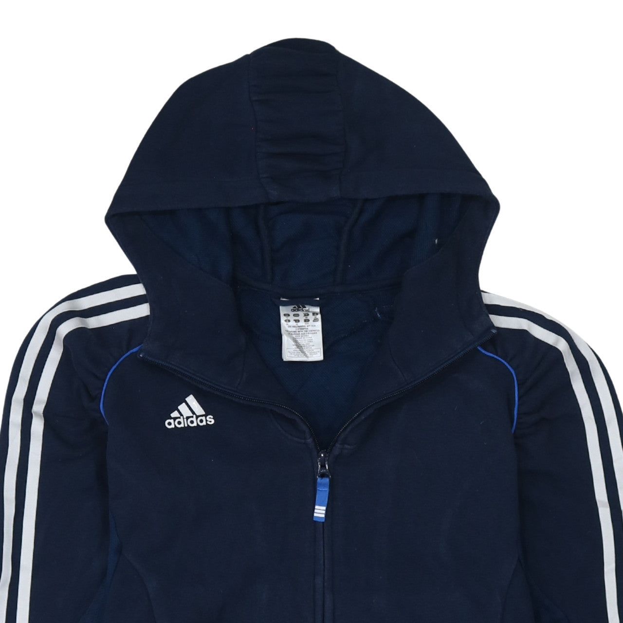 Adidas Women Navy Blue Full Zip Hoodie Size 12 Classic Sportswear