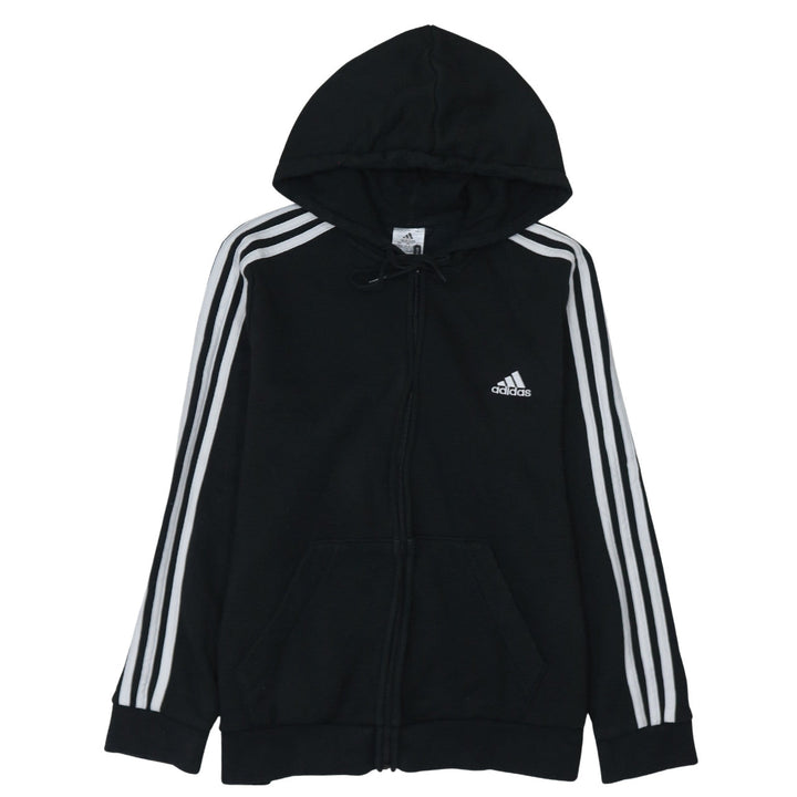 Adidas Women Black Full Zip Hoodie XL Fleece Lined Sportswear