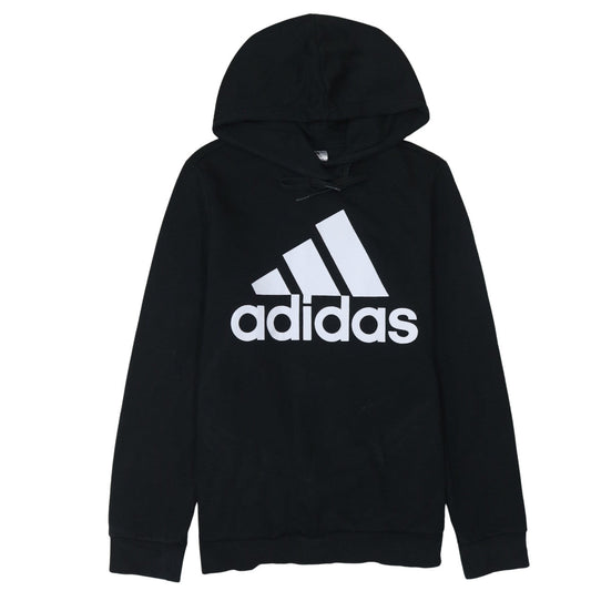 Adidas Women’s Black Pullover Hoodie L 16-18 Logo Sweatshirt