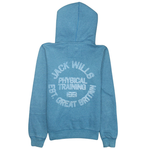Jack Wills Women's Blue Pullover Hoodie UK 8 JW Logo Casual Sweatshirt