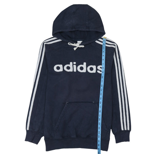 Adidas Men’s Navy Blue Pullover Hoodie Size S Logo Graphic Cotton Blend
