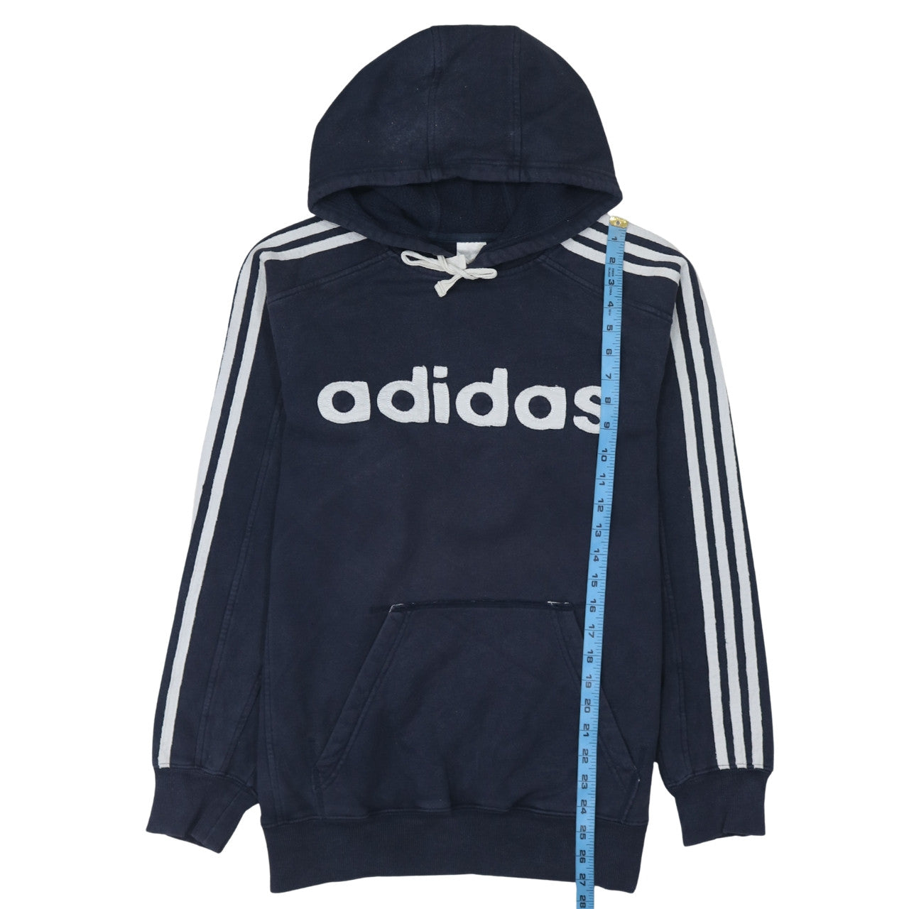 Adidas Men’s Navy Blue Pullover Hoodie Size S Logo Graphic Cotton Blend