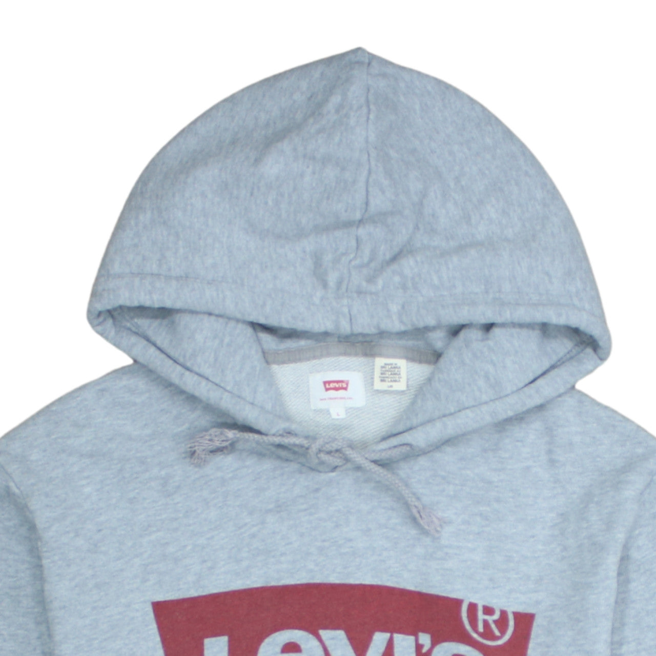 Levi's Men's Grey Logo Pullover Hoodie Size L Regular Fit