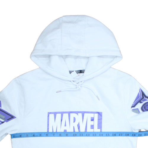 Marvel Unisex White XS Pullover Hoodie Graphic Print Black Panther