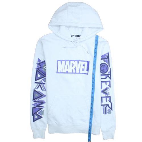 Marvel Unisex White XS Pullover Hoodie Graphic Print Black Panther