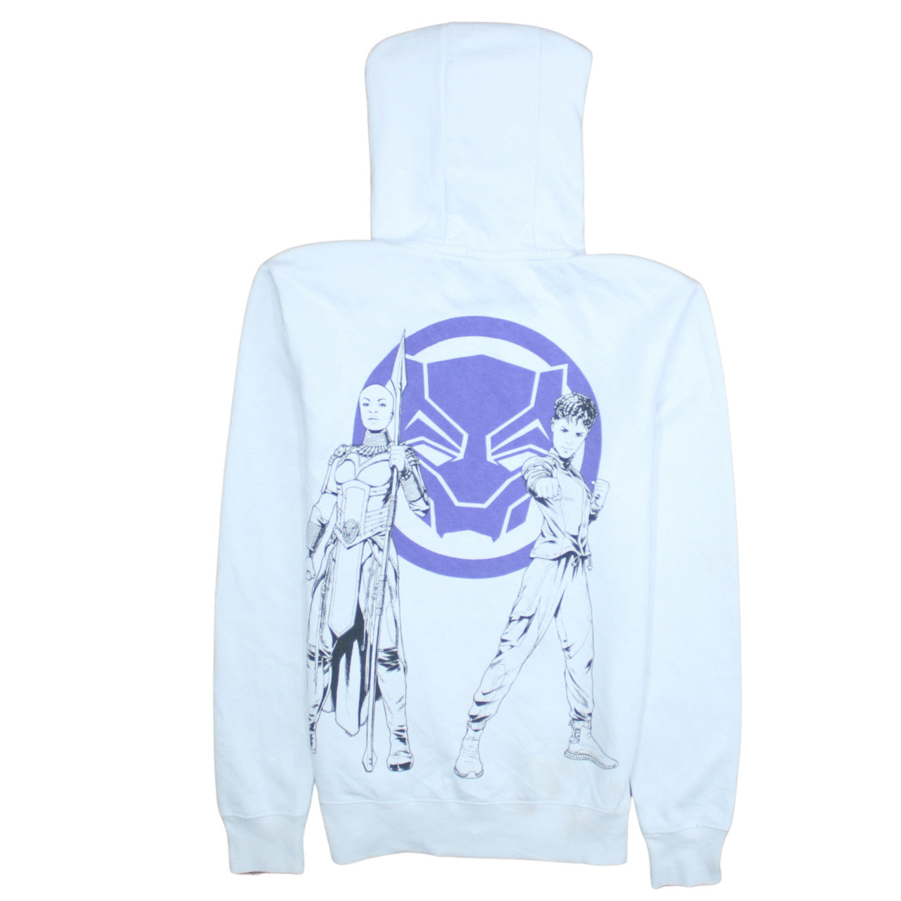 Marvel Unisex White XS Pullover Hoodie Graphic Print Black Panther