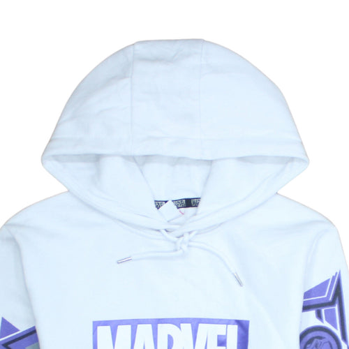 Marvel Unisex White XS Pullover Hoodie Graphic Print Black Panther