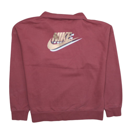 Nike Women's Pink 1/4 Zip Oversized Sweatshirt Size S