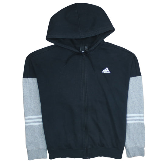 Adidas Women's Black & Grey Full Zip Hoodie Size M