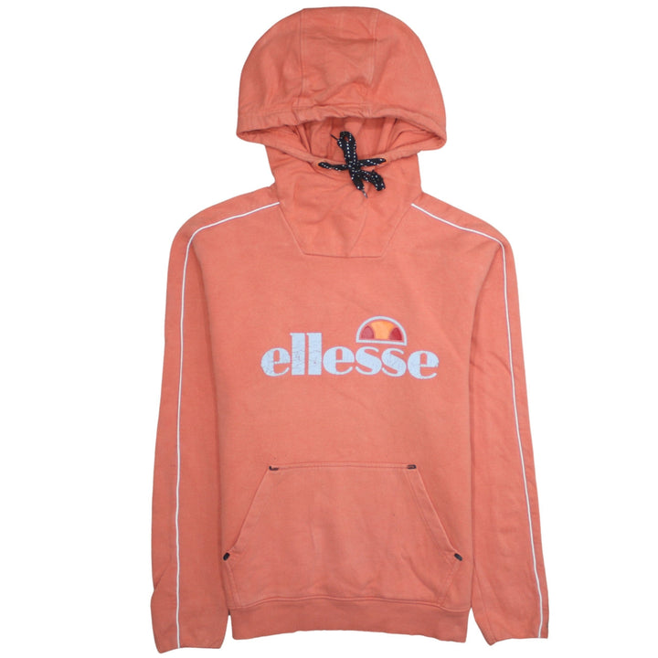 Ellesse Womens Orange Hooded Pullover Hoodie UK 12 Cotton Blend