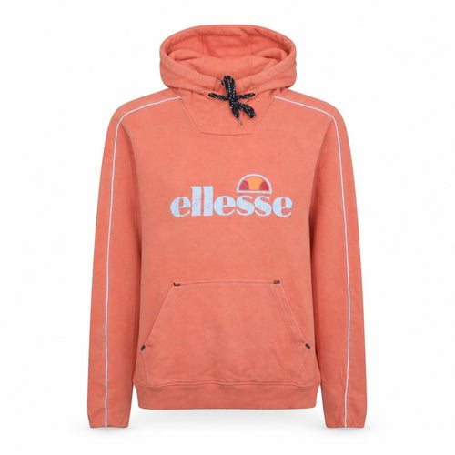 Ellesse Womens Orange Hooded Pullover Hoodie UK 12 Cotton Blend
