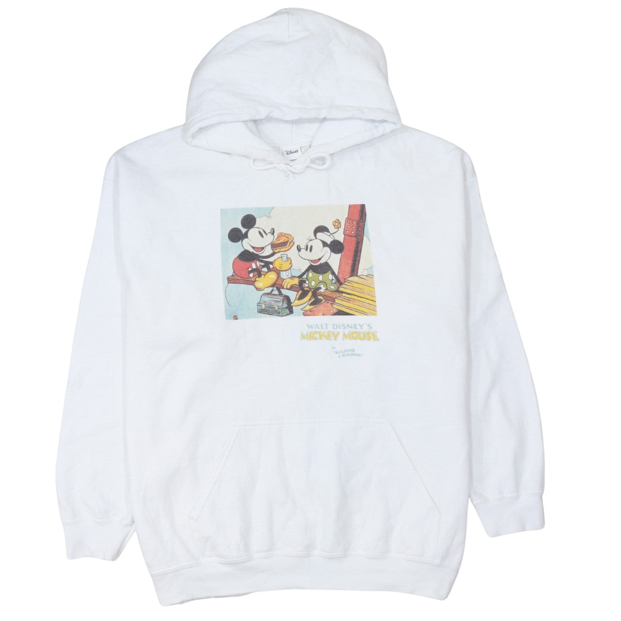 Disney Men's White XL Pullover Hoodie Mickey Mouse Graphic Print
