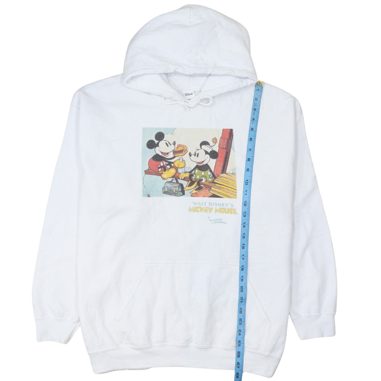 Disney Men's White XL Pullover Hoodie Mickey Mouse Graphic Print