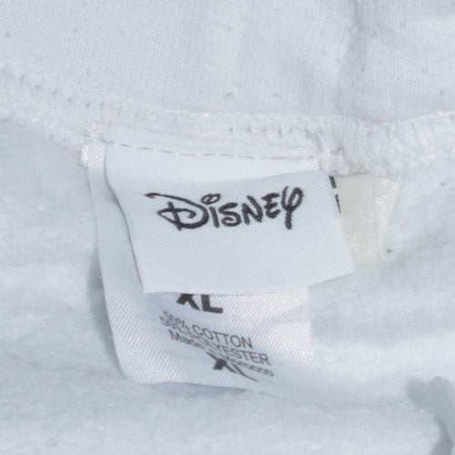 Disney Men's White XL Pullover Hoodie Mickey Mouse Graphic Print