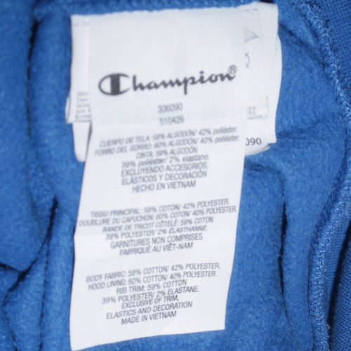 Champion Boys Blue Pullover Hoodie 13-14 Years Logo Fleece Sweatshirt