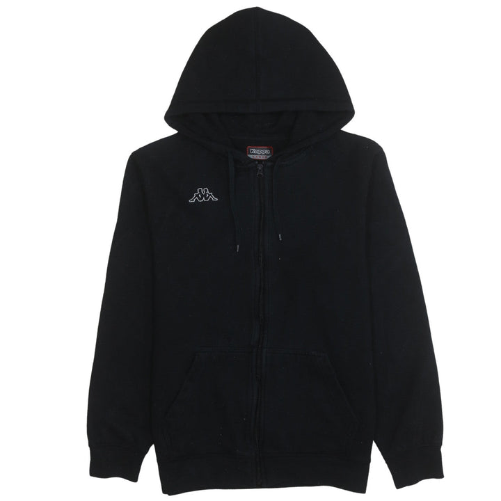 Kappa Men’s Black Full Zip Hoodie Size L Fleece Logo Hooded Sweatshirt