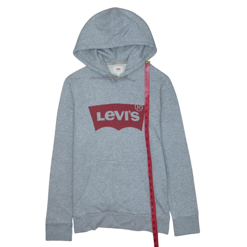 Levi's Men's Grey Pullover Hoodie Size S Classic Logo Fleece