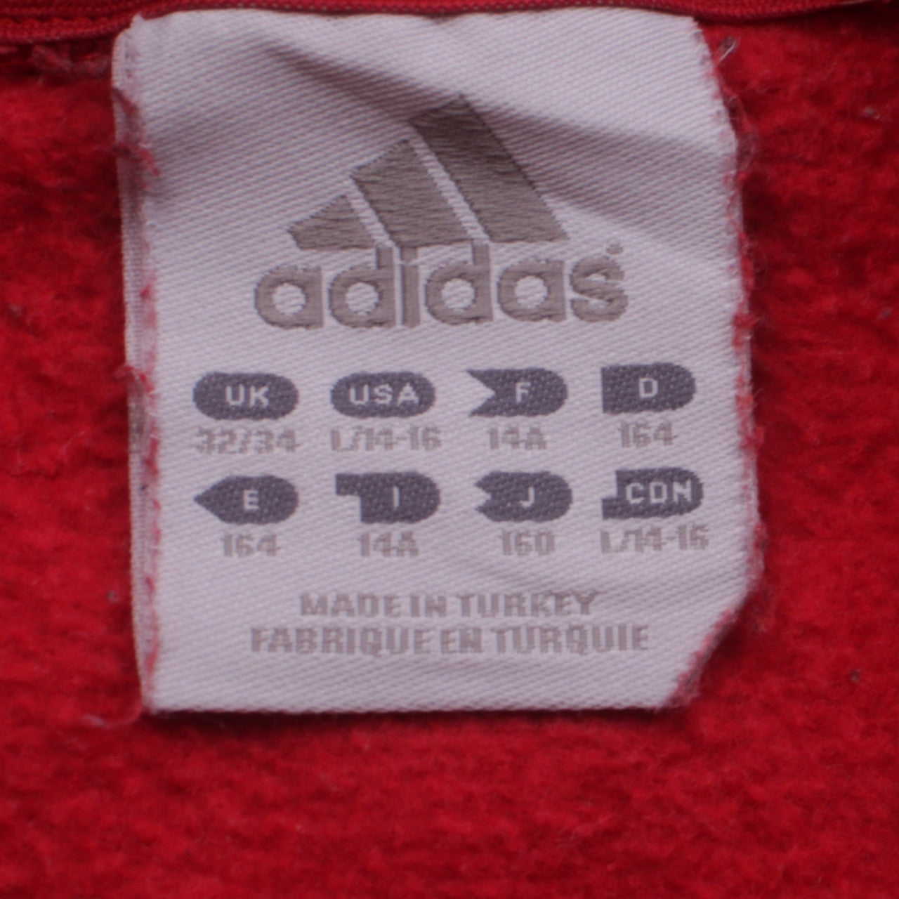 Adidas Boys Red Pullover Crew Neck Fleece Sweatshirt 14-15 Years