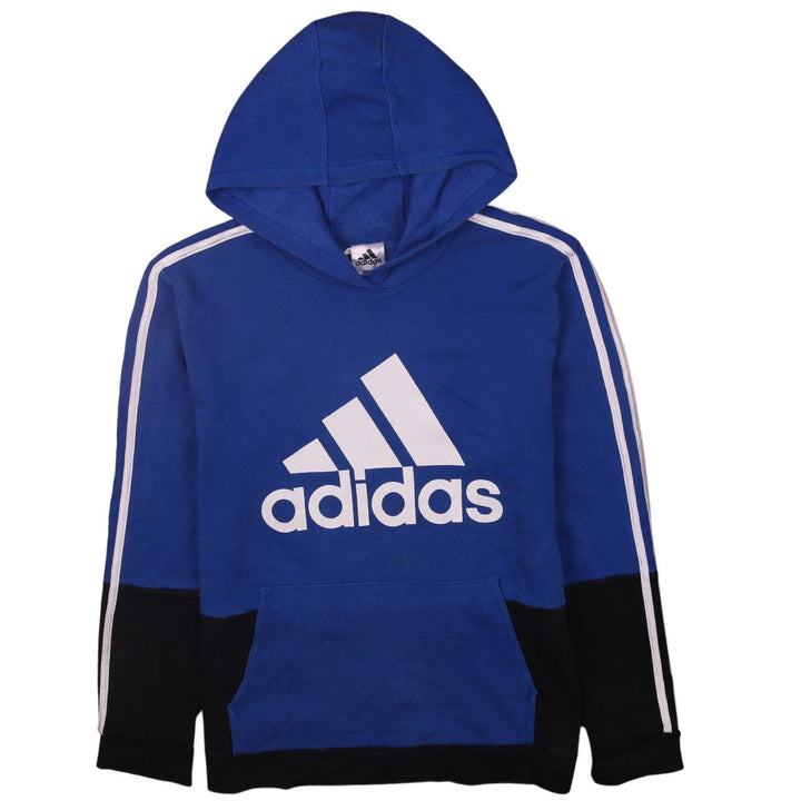 Adidas Womens Blue Pullover Hoodie 18/20 Cotton Blend Logo Sportswear