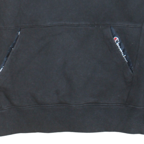 Champion Mens Black Medium 1/4 Zip Fleece Sweatshirt