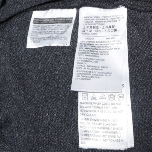 Levi's Mens Black Red Pullover Hoodie L Graphic Fleece Logo Sweatshirt