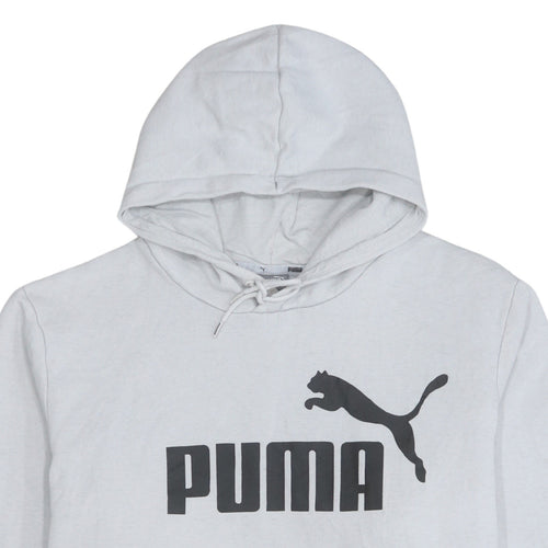 Puma Men's Grey 2XL Pullover Logo Hoodie Sweatshirt