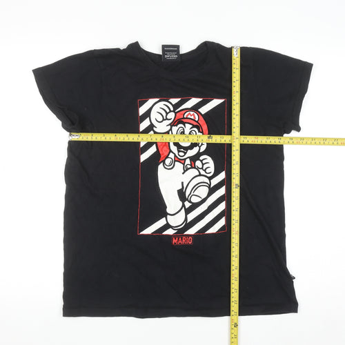 Super Mario Boys Black 12-13 Years Graphic T-Shirt by Difuzed