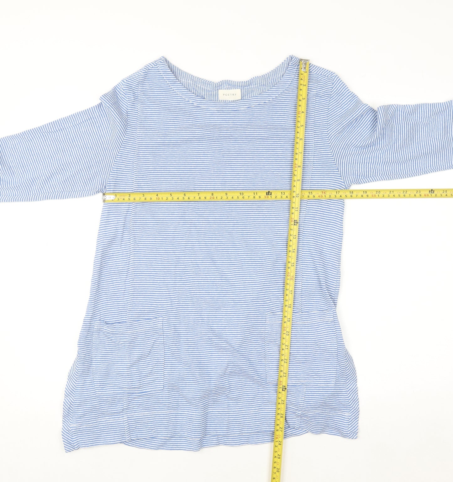 Poetry Womens Blue Striped Knit Tunic Jumper UK 10