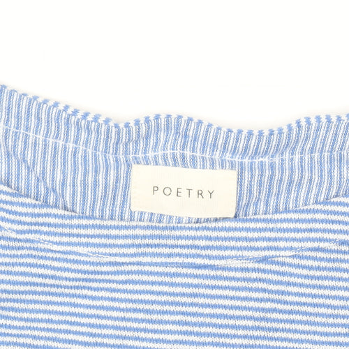 Poetry Womens Blue Striped Knit Tunic Jumper UK 10