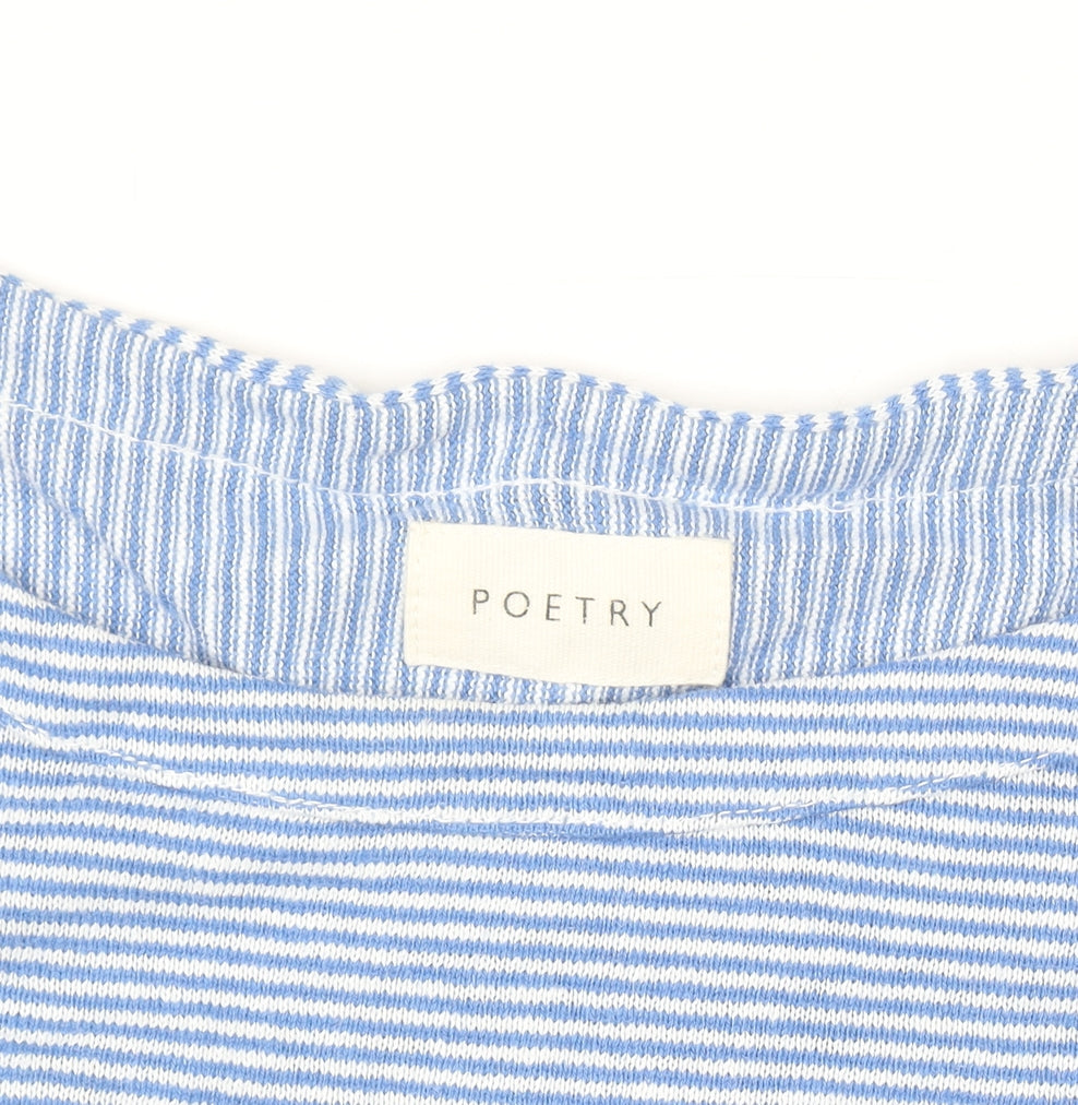 Poetry Womens Blue Striped Knit Tunic Jumper UK 10