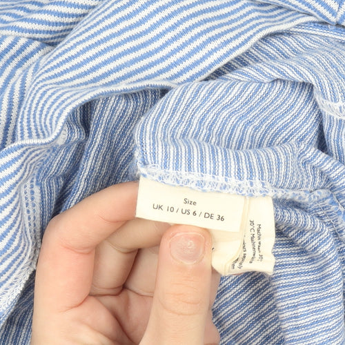Poetry Womens Blue Striped Knit Tunic Jumper UK 10