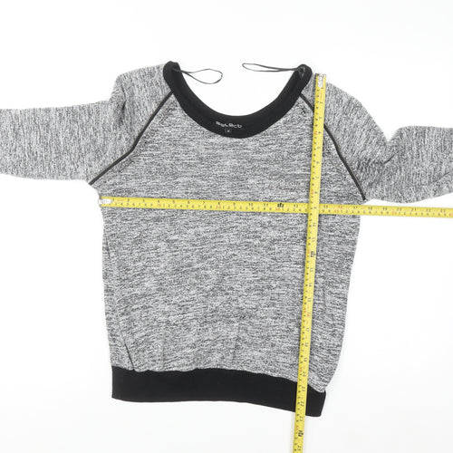 Select Womens Grey Knit Zip Detail Raglan Jumper Size M