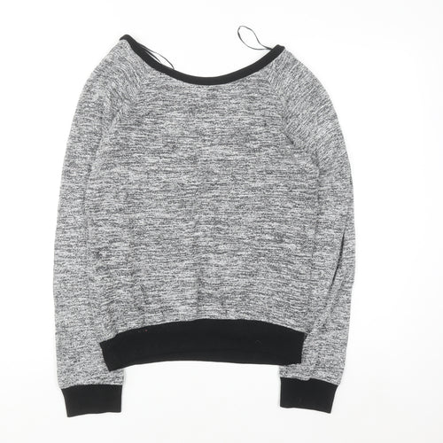 Select Womens Grey Knit Zip Detail Raglan Jumper Size M