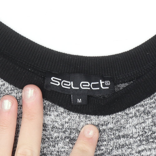 Select Womens Grey Knit Zip Detail Raglan Jumper Size M