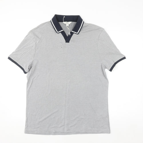 Marks and Spencer Men's Grey Short Sleeve Polo Shirt L Regular Fit