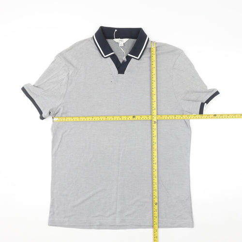 Marks and Spencer Men's Grey Short Sleeve Polo Shirt L Regular Fit