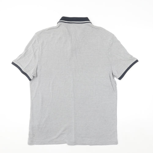 Marks and Spencer Men's Grey Short Sleeve Polo Shirt L Regular Fit